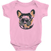 blue and tan frenchie Baby Bodysuit