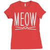 meow cute cat face Ladies Fitted T-Shirt