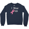 junior's breast cancer awareness i wear pink Crewneck Sweatshirt