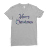 merry christmas colorful glitter Ladies Fitted T-Shirt