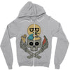 summer skull Zipper Hoodie