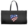 disstressed america flag heart Weekender Totes