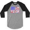 american flag peace 3/4 Sleeve Shirt