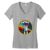 Nasa  Blue White Yellow Color Women's V-Neck T-Shirt