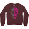 two coloured patterned skull   mens funny Crewneck Sweatshirt