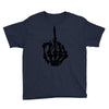 middle finger skeleton bone skull grafitti art Youth Tee