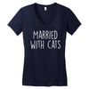 married with cats Women's V-Neck T-Shirt