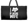 i love my awesome wife Weekender Totes