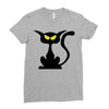 black cat Ladies Fitted T-Shirt
