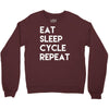 eat sleep cycle repeat Crewneck Sweatshirt
