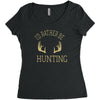i'd rather be hunting deer antlers ammo hunt gear merica cool Women's Triblend Scoop T-shirt