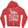 dachshund floral Zipper Hoodie