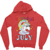 unicorns are born in july cute unicorn Zipper Hoodie