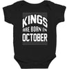 kings are born in october Baby Bodysuit