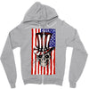 july 4th skull Zipper Hoodie