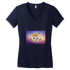 Orange cat Women's V-Neck T-Shirt