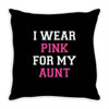 i wear pink for my aunt breast cancer Throw Pillow