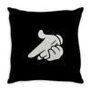mickey hands gun Throw Pillow