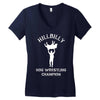 hillbilly hog wrestling champ  funny  comic wrestling redneck Women's V-Neck T-Shirt