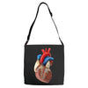realistic human heart Adjustable Strap Totes