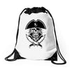 skull with beard Drawstring Bags