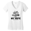 i love when my wife lets me buy another bike Women's V-Neck T-Shirt