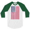 t-rex vintage american flag 3/4 Sleeve Shirt