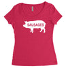 pig sausages funny Women's Triblend Scoop T-shirt