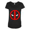 deadpool logo avengers marvel comics gift Maternity Scoop Neck T-shirt