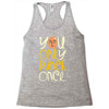 you only punch once Racerback Tank