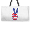 Peace Sign Hand Weekender Totes