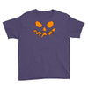 scary pumpkin face halloween Youth Tee