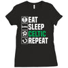 eat sleep celtic Ladies Fitted T-Shirt