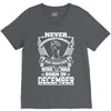 Never Underestimate Dog Rescuer Who Was Born December V-Neck Tee