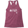eat sleep climb   2 climbers distressed Racerback Tank