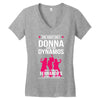 Donna And Dynamos White Letter Women's V-Neck T-Shirt