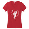 tuxedo fancy dress funny Women's V-Neck T-Shirt