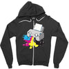 puker printer Zipper Hoodie