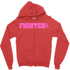 fighter breast cancer Zipper Hoodie