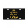 queens are born in 1962 License Plate