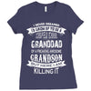 Super Cool Granddad Of A Freaking Awesome Grandson Ladies Fitted T-Shirt