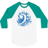 bass clef in blue 3/4 Sleeve Shirt