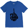 middle finger skeleton bone skull grafitti art V-Neck Tee