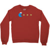 funny 80s pacman cookie monster retro gaming Crewneck Sweatshirt