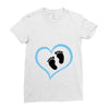 Baby Boy with Heart Any Name Customized Ladies Fitted T-Shirt