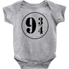 Harry Potter Train 9 3:4 Baby Bodysuit