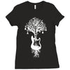 nature guitar white tree music banksy art Ladies Fitted T-Shirt