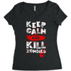 Keep Calm And Kill Zombies Women's Triblend Scoop T-shirt