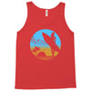 beach surfer silhouette birds sand waves palm Tank Top