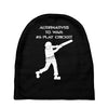 alternatives to war play cricket batting anti war stencil tour Baby Beanies